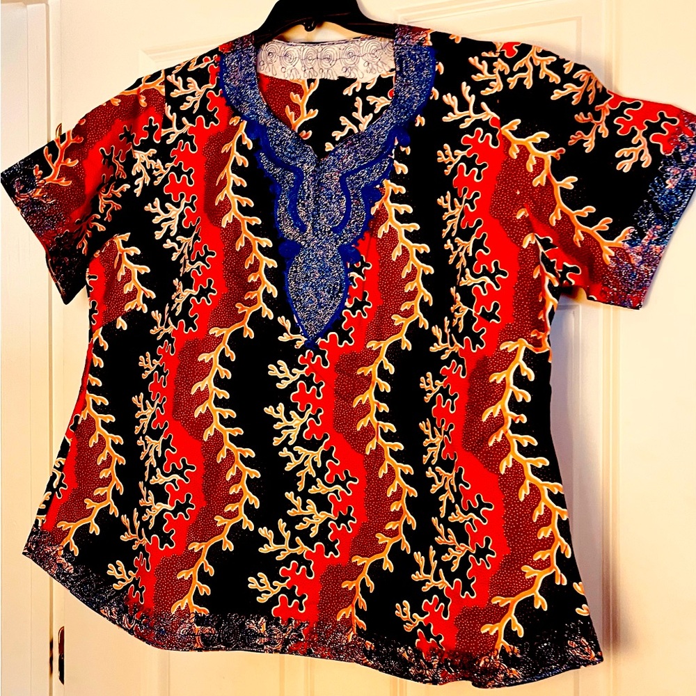 Unisex Multicolor Unique Dashiki  Embroidered Top